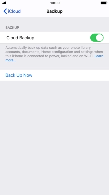 Press Back Up Now and wait while the phone memory is backed up.