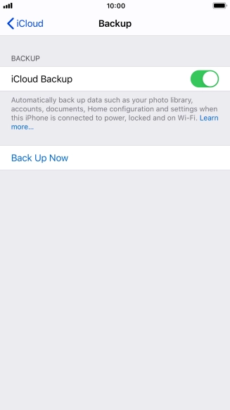 Press Back Up Now and wait while the phone memory is backed up.