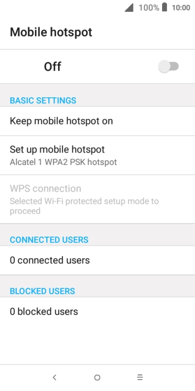 Press Set up mobile hotspot. Press Set up mobile hotspot.