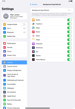 Press Background App Refresh. Press Background App Refresh.