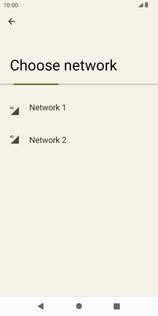 Press the required network. Press the required network.