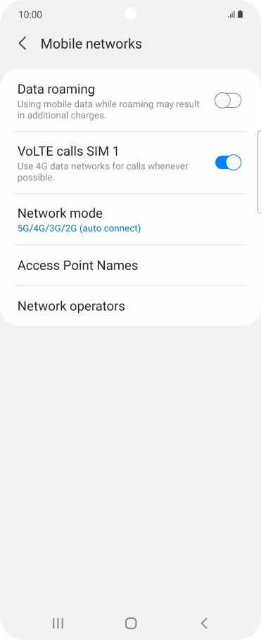 Press Network mode.