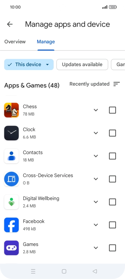 Press the required app.