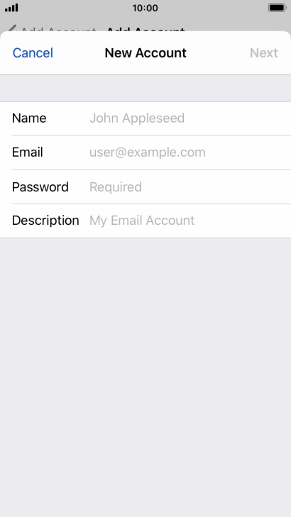 Press Name and key in the required sender name.