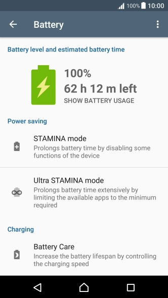 Press STAMINA mode.