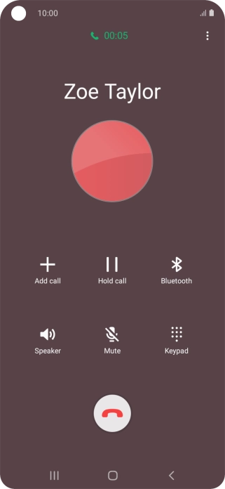 Press the end call icon. Press the end call icon.