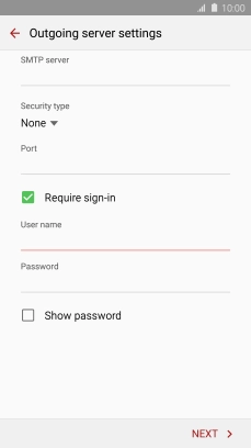 If you turn on SMTP authentication, press the field below If you turn on SMTP authentication, press the field below