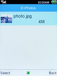 Select the required picture and press the Left selection key.