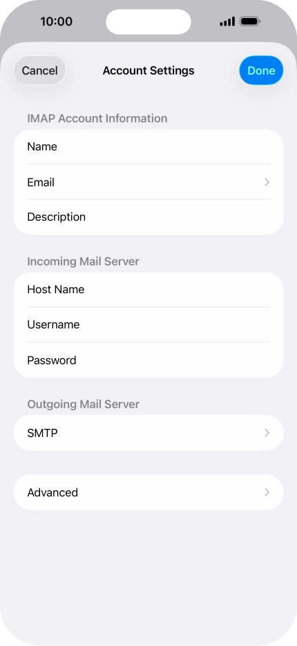 Press SMTP.