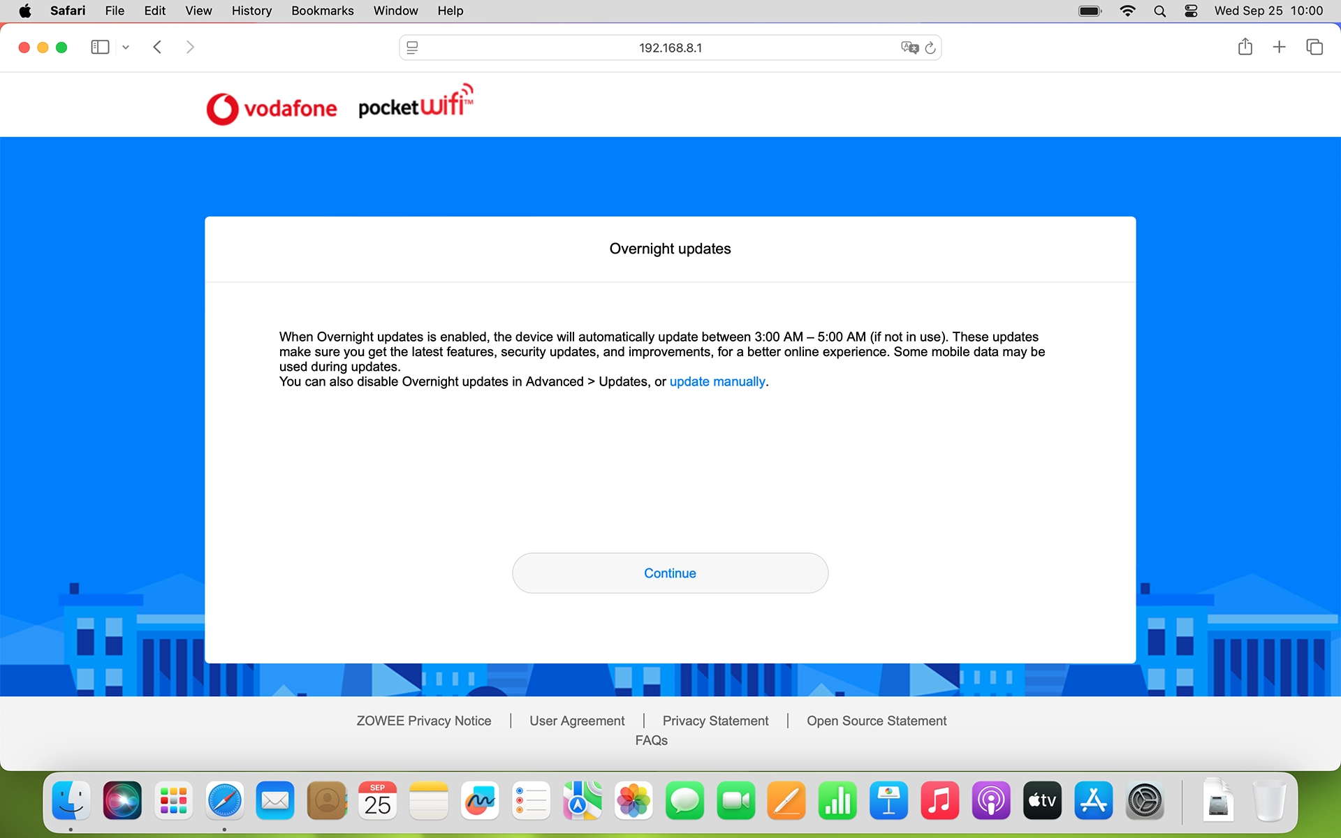 Click Continue.