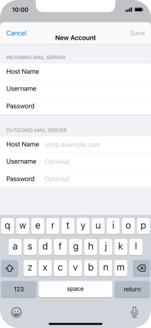 Press Host Name and key in mail.vodafone.ie.