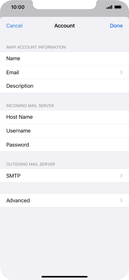 Press SMTP.