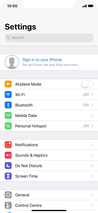 Press Sign in to your iPhone.