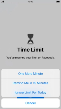 Press the required setting.