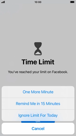 Press the required setting.