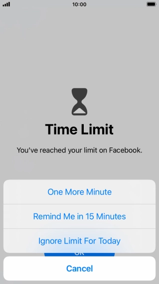 Press the required setting.