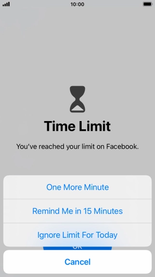 Press the required setting.