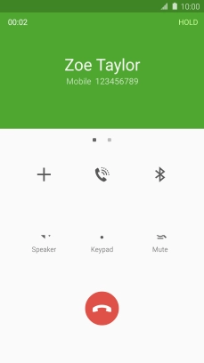 Press the end call icon. Press the end call icon.