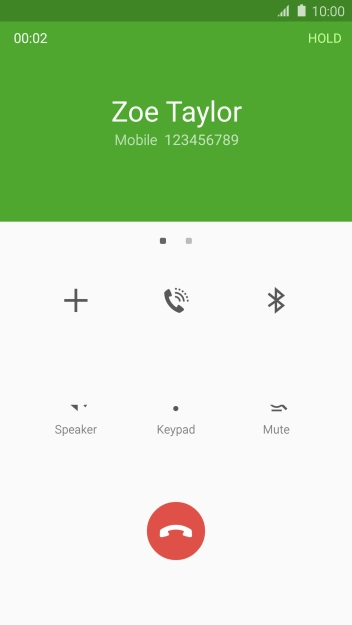 Press the end call icon. Press the end call icon.