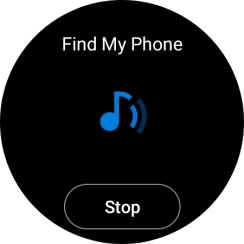 Press Stop when you've found your phone. Press Stop when you've found your phone.