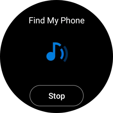 Press Stop when you've found your phone. Press Stop when you've found your phone.