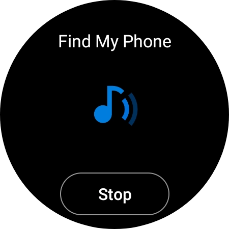 Press Stop when you've found your phone. Press Stop when you've found your phone.