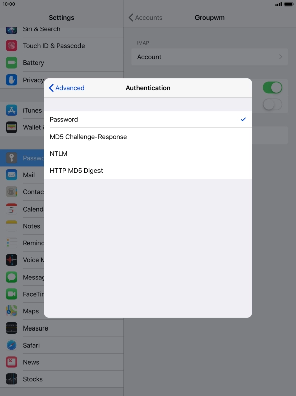 Press Password.