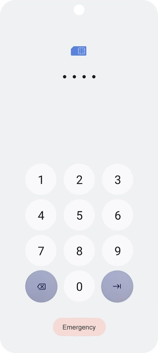 If your SIM is locked, key in your PIN and press arrow right.