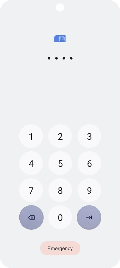 If your SIM is locked, key in your PIN and press arrow right.