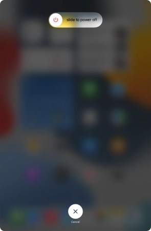 Press and drag the power off icon right.