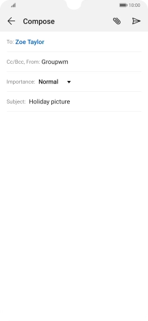 Press the text input field and write the text for your email message. Press the text input field and write the text for your email message.