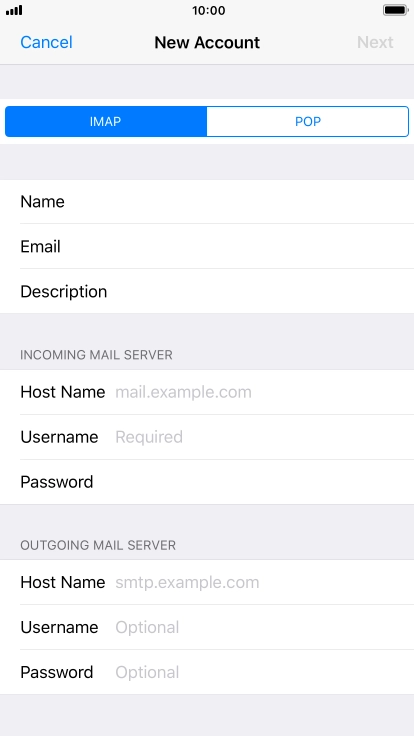 Press IMAP.