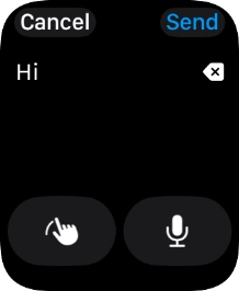 Press the microphone icon and record the message. Press the microphone icon and record the message.