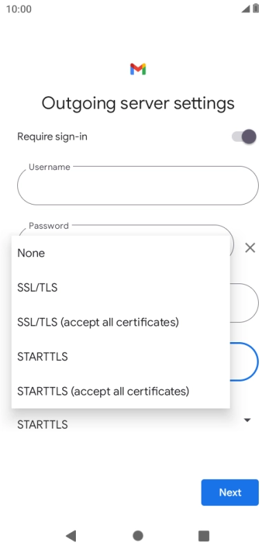 Press SSL/TLS.