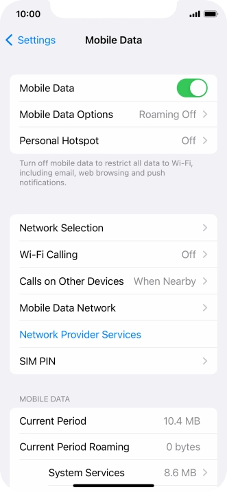 The total data usage is displayed next to Current Period.
