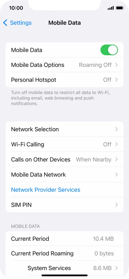 The total data usage is displayed next to Current Period.