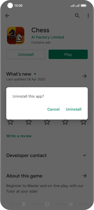 Press Uninstall.