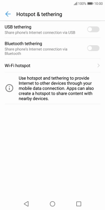 Press Wi-Fi hotspot. Press Wi-Fi hotspot.