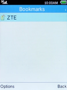 Select the required bookmark and press the Navigation key.