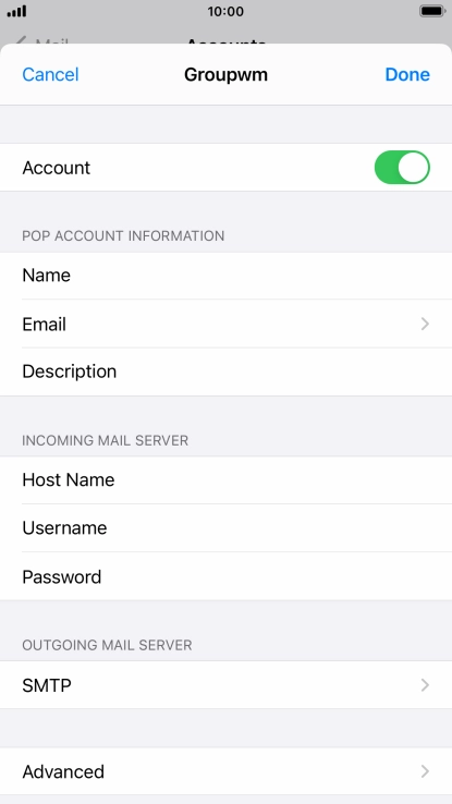 Press SMTP.