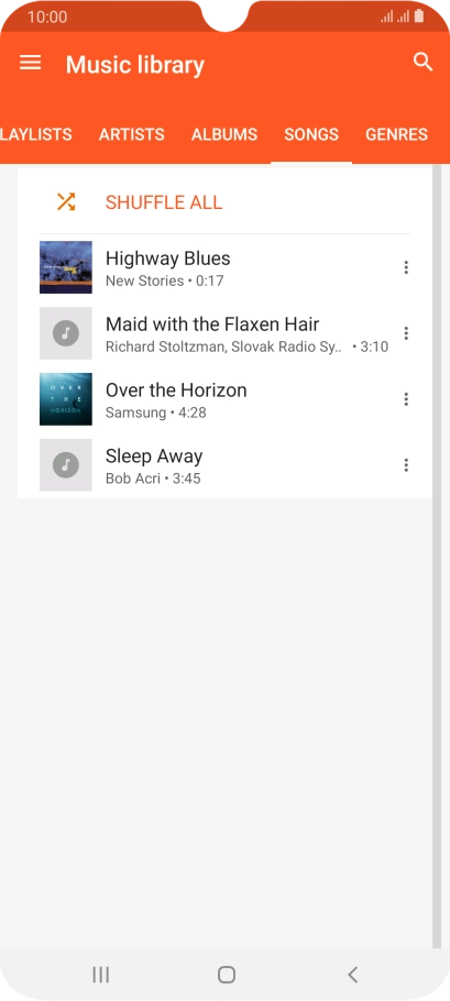 Press the required audio file. Press the required audio file.