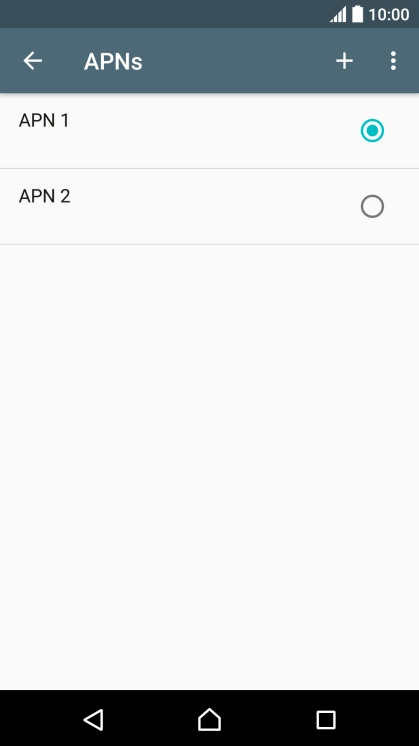 Press the field next to the data connection to activate it.