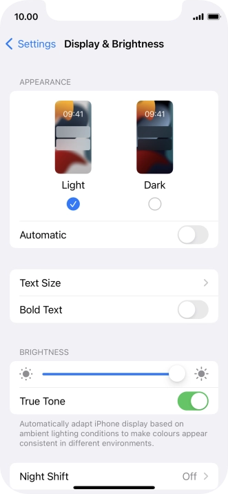 Press Dark.