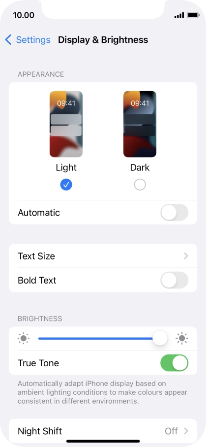 Press Dark.