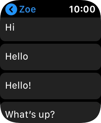 Press the required quick reply. Press the required quick reply.
