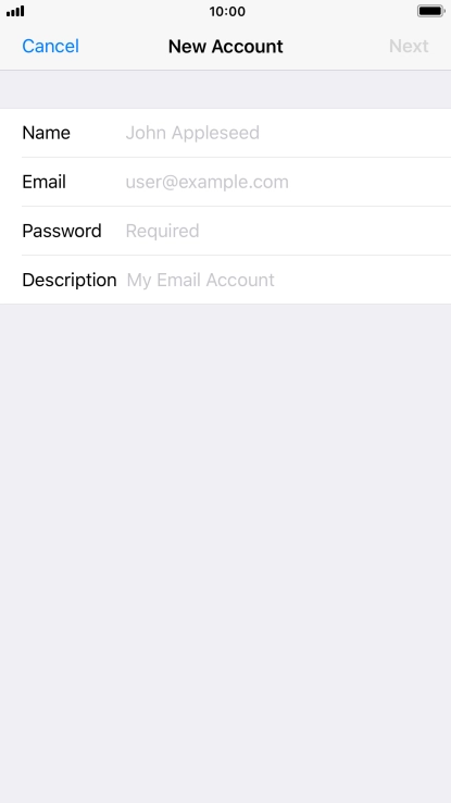 Press Name and key in the required sender name.