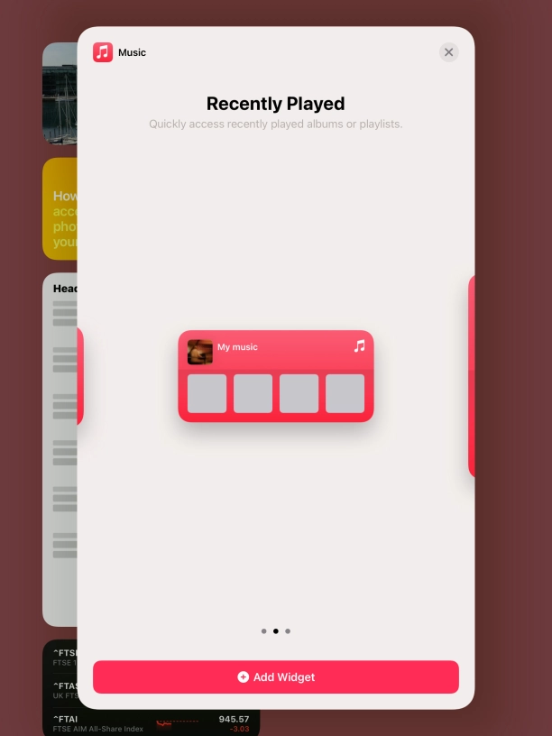Press Add Widget.