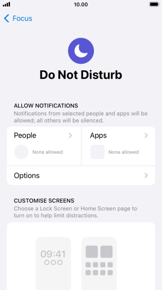 Press People and follow the instructions on the screen to select which contacts you would like to receive calls and notifications from when Do Not Disturb is turned on. Press People and follow the instructions on the screen to select which contacts you would like to receive calls and notifications from when Do Not Disturb is turned on.