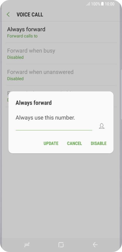 Press DISABLE.