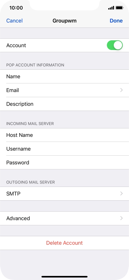 Press SMTP.